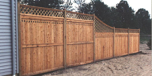 Good Neighbor Cedar Privacy Fencing with lattice by Elyria Fence