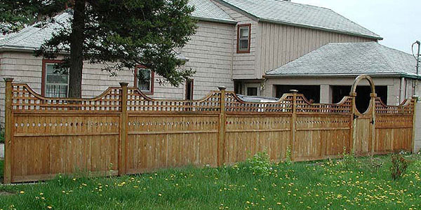 Good Neighbor Cedar Privacy Fencing with lattice by Elyria Fence