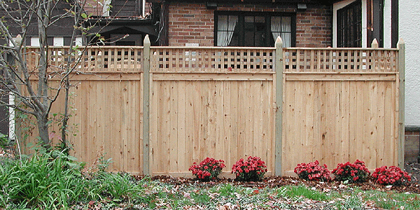 Good Neighbor Cedar Privacy Fencing with lattice by Elyria Fence