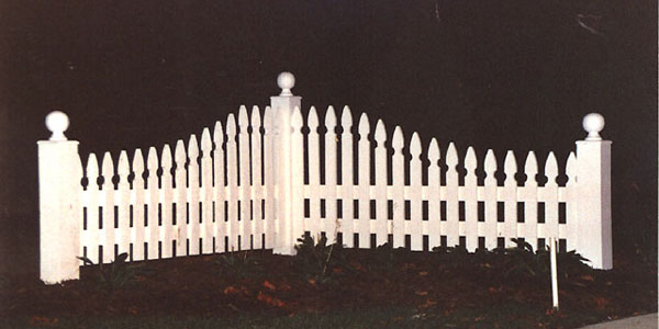 Reverse Runner spaced imperial picket fence by Elyria Fence.