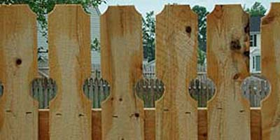 Cedar Picket Fencing buillt by the Elyria Fence Company