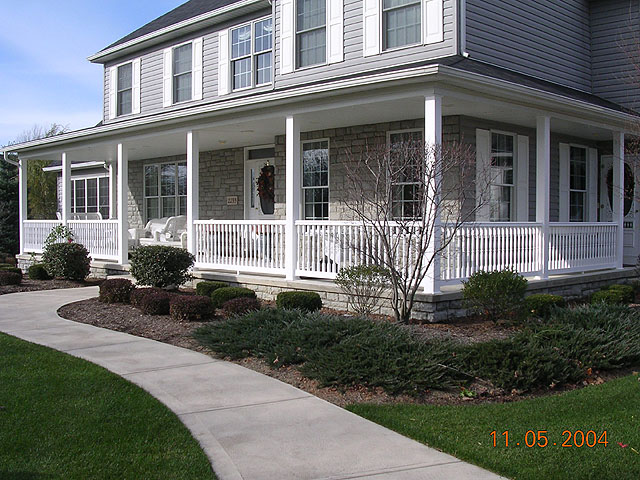 Vinyl Porch Railing by Elyria Fence