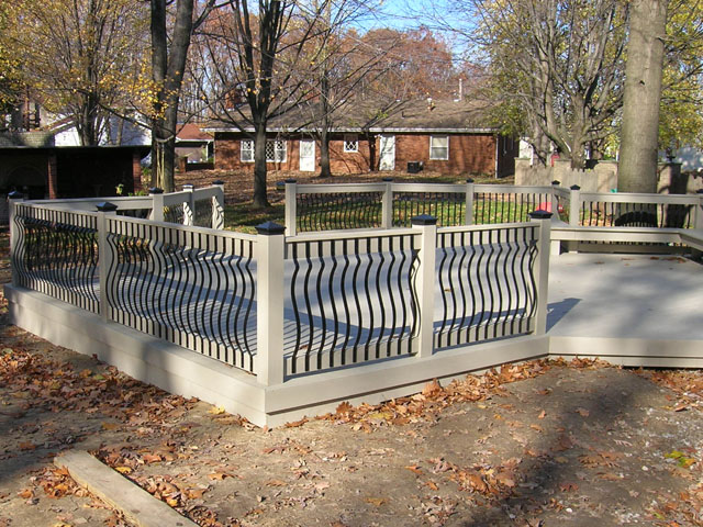 Azek Composite Deck with Ornamental Iron Deck Railing