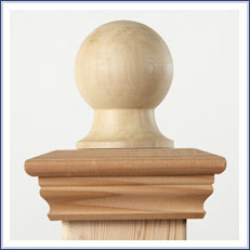 Redwood Decorative Post Cap and Finial Ball