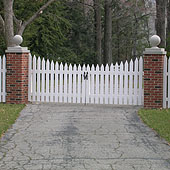 white cedar wooden picket fence by elyria fence