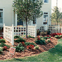 Square Lattice Wood Fence by Elyria Fence