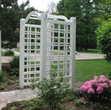 vinyl arbor with english lattice by elyria fence