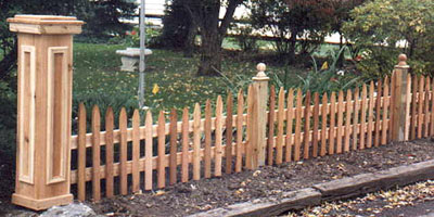 Cedar Picket Fence design built by Elyria Fence. 