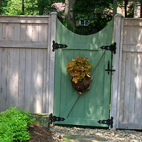 Arched Square Lattice Man Gate By Elyria Fence