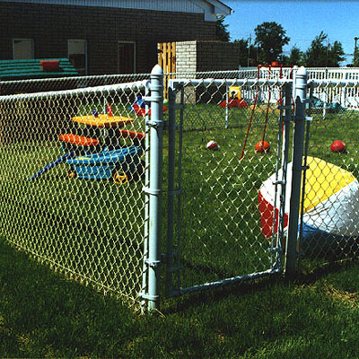 aluminized chain  link fence installed by Elyria Fence
