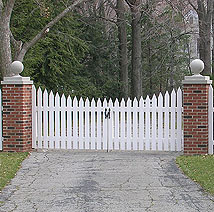 wood pergola with semi private wood fence by elyria fence