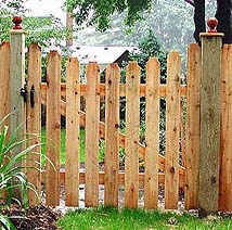 wood pergola with semi private wood fence by elyria fence