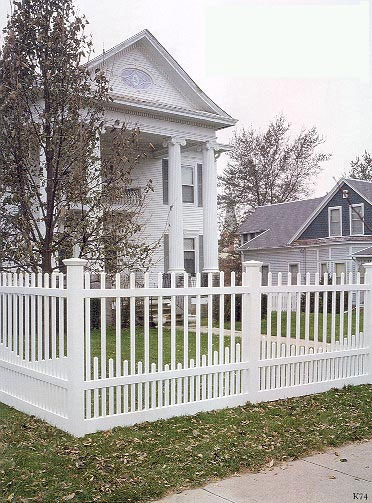 Vinyl Seaport Picket Fence by Elyria Fence