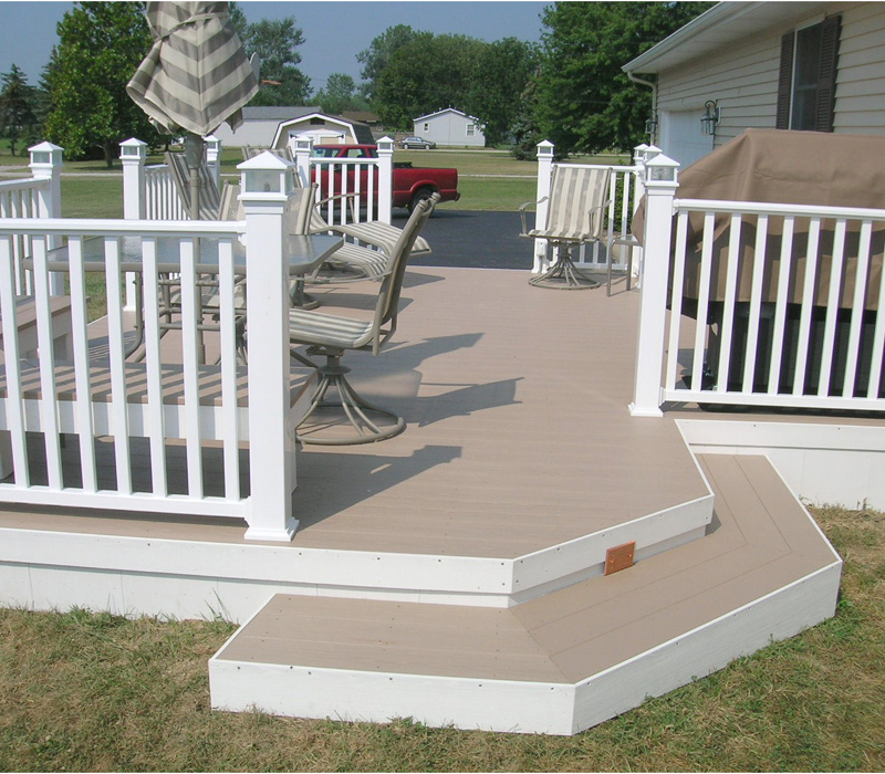 Azek Composite Deck with Vinyl Railing by Elyria Fence