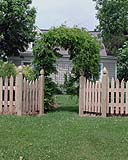 White Cedar Wood Scalloped Picket Fence by Elyria Fence