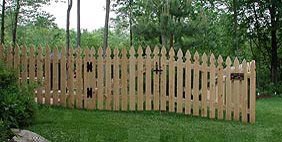 spaced white cedar wood imperial picket fence by elyria fence