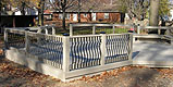 Composite Deck with iron railing by Elyria Fence
